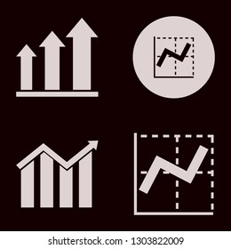 diagram icon set with growing graph and graph vector illustration