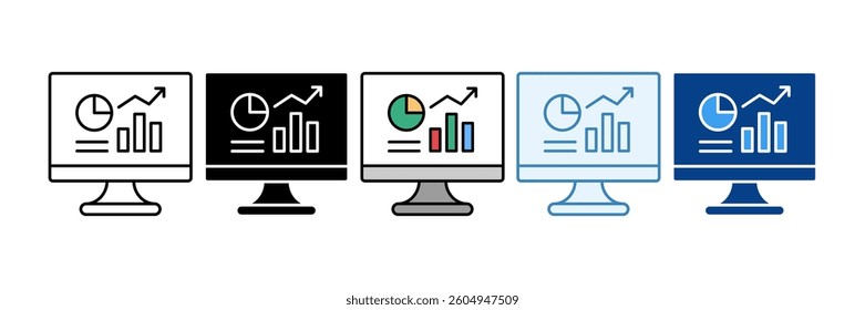 Diagram Icon Set Multiple Style Collection