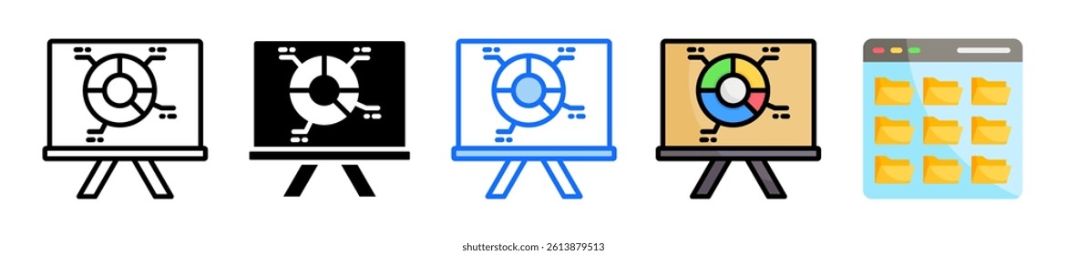 Diagram Icon Set Multiple Style Collection