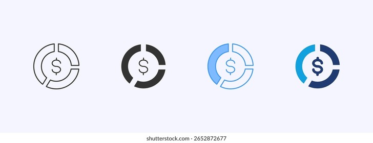 Diagram Icon Set Multiple Style Collection