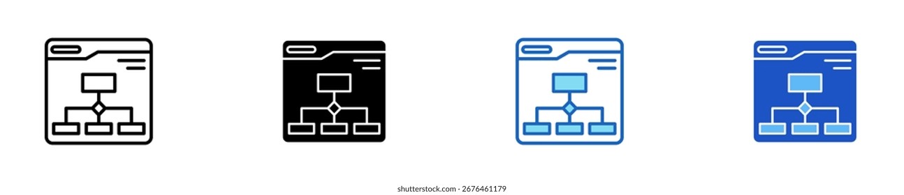 Diagram Icon Set Multiple Style Collection