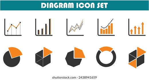 diagram icon set, various types of simple statistical models, for graphic design needs, eps 10.