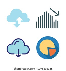 diagram icon set. vector set about bar chart, pie chart and cloud computing icons set.