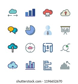 diagram icon set. vector set about cloud computing, blueprint, reporter and cloud computing icon icons set.