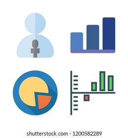 diagram icon set. vector set about reporter, pie chart and bar chart icons set.