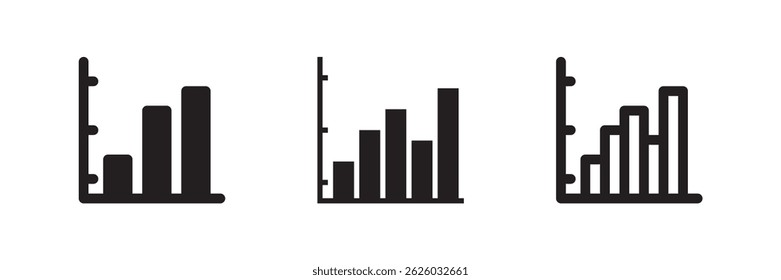 Diagram icon set for visual reporting, business comparisons, growth tracking, and performance highlights
