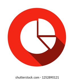 diagram icon. simple circle flat design. business graphic symbol. vector editable.