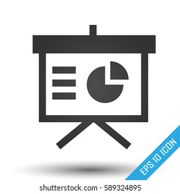 Diagram icon. Simple flat logo of diagram on white background. Vector illustration.