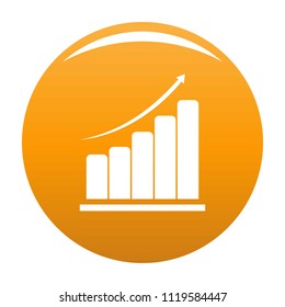 Diagram icon. Simple illustration of diagram vector icon for any any design orange