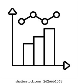 Diagrammsymbol. Einfache Vektorkonturgrafik