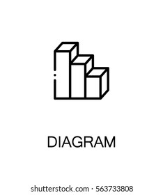 Diagram icon. Single high quality outline symbol for web design or mobile app. Thin line sign for design logo. Black outline pictogram on white background