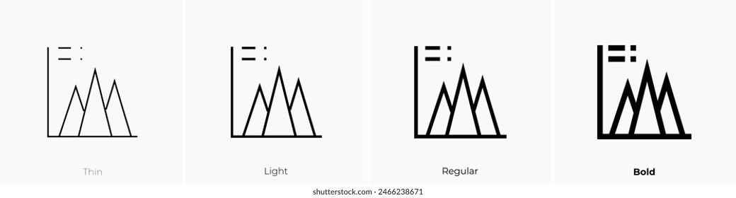 icono de diagrama. Diseño de estilo fino, ligero, regular y audaz aislado sobre fondo blanco