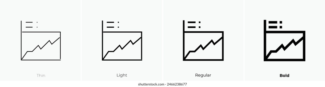 diagram icon. Thin, Light Regular And Bold style design isolated on white background