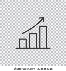 Diagram icon in trendy design. Vector outline icon with editable strokes isolated on transparent background.