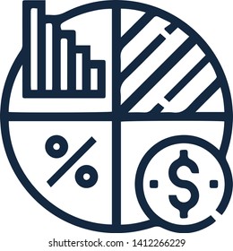 Diagram icon in trendy flat style isolated on white background