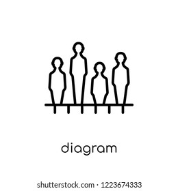 Diagram icon. Trendy modern flat linear vector Diagram icon on white background from thin line Business and analytics collection, editable outline stroke vector illustration