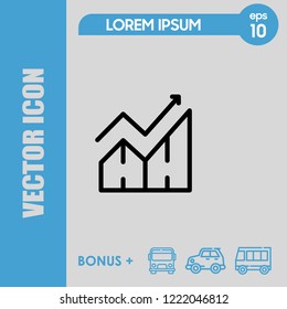 diagram up icon vector