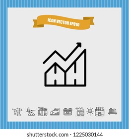 diagram up icon vector