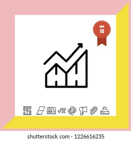 diagram up icon vector