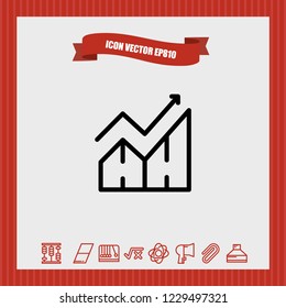 diagram up icon vector
