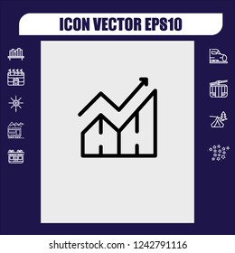 diagram up icon vector