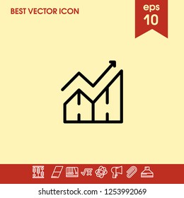 diagram up icon vector