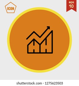 diagram up icon vector