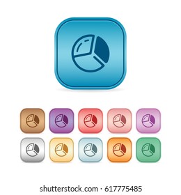 Diagram Icon . Vector Button Icon Set in Various Color