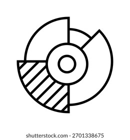 Vector de icono de diagrama. Signo de ilustración de chat. Símbolo de análisis. Logotipo del informe.