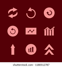diagram icon. diagram vector icons set statistics, reload arrow, growing graph and up arrow