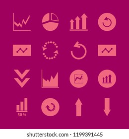 diagram icon. diagram vector icons set statistics, growing graph, recycle sign and up arrow