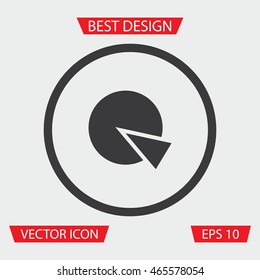 Diagram Icon - Vector illustration of diagram icon in circle on gray background. Data Icon. Chart Icon.
