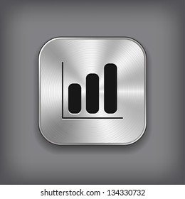 Diagram icon - vector metal app button