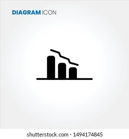 Diagram icon vector on white background