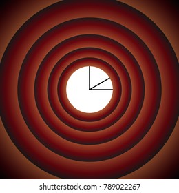 Diagram Icon. Vector. White icon on black circle in gradient rings.
