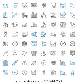 diagram icons set. Collection of diagram with strategy, bar chart, growth, percentage, sale, pyramid, hierarchical structure, rising, profits. Editable and scalable diagram icons.