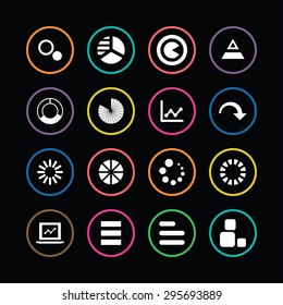 diagram icons universal set for web and mobile