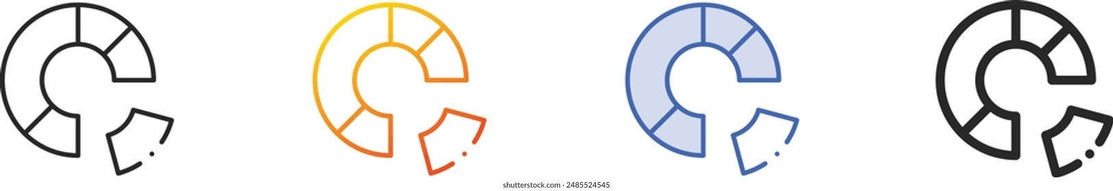 diagram icon.Thin Linear, Gradient, Blue Stroke and bold Style Design Isolated On White Background