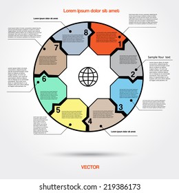 Diagram infographic for business project, workflow and other Your variant. Vector illustration template with text areas