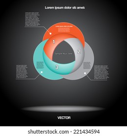 Diagram infographic for business project, workflow and other Your variant. Vector illustration template with text areas. Black BACKGROUND 