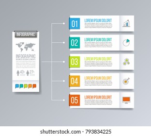 Diagram infographic design template. Business concept with 5 options