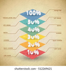 Diagram infographic design with text fields percentage and statistics flat vector illustration