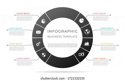 Diagram infographic template 8 options.