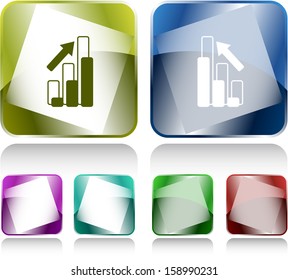 Diagram. Internet buttons. Raster illustration.