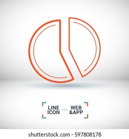 diagram isolated minimal icon. round graphic line vector icon for websites and mobile minimalistic flat design.