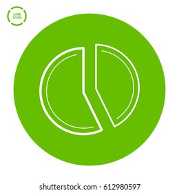 diagram isolated minimal icon. round graphic line vector icon for websites and mobile minimalistic flat design.
