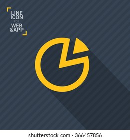 Diagram isolated minimal single flat linear icon for application and web. Pie chart line vector icon for websites and mobile minimalistic flat design.