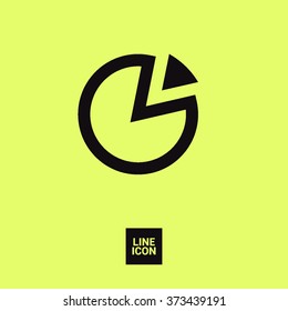 Diagram isolated minimal single flat linear icon for application and web. Pie chart line vector icon for websites and mobile minimalistic flat design.