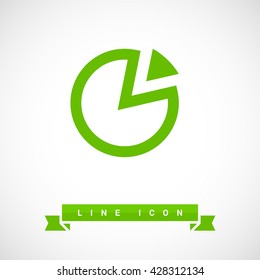 Diagram isolated minimal single flat linear icon for application and web. Pie chart line vector icon for websites and mobile minimalistic flat design.