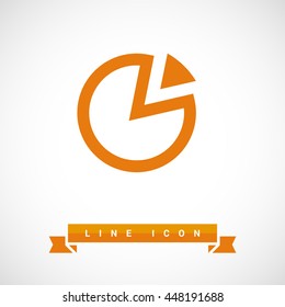 Diagram isolated minimal single flat linear icon for application and web. Pie chart line vector icon for websites and mobile minimalistic flat design.